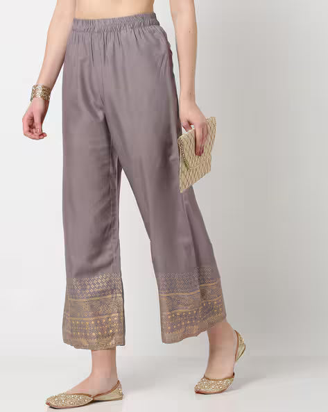 Palazzo with Printed Hem