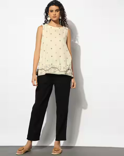 Relaxed Fit Flat-Front Corduroy Pants