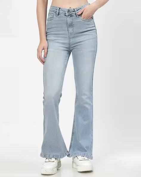 Women Lightly Washed Bootcut Jeans