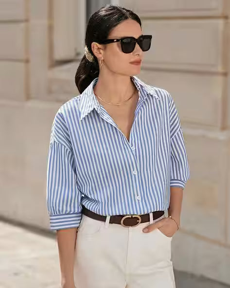 Women Striped Regular Fit Shirt
