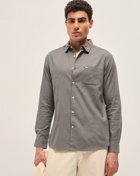 Slim Fit Shirt with Patch Pocket
