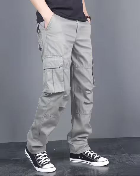 Men Relaxed Fit Cargo Pants with Insert Pockets