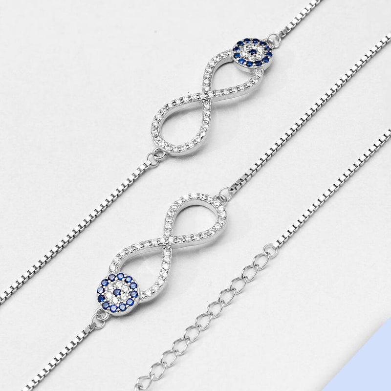 Infinity Evil Eye 925 Silver Anklets