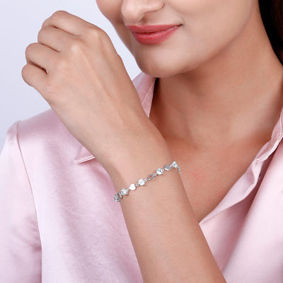 Anushka Sharma Silver Heartlock Bracelet