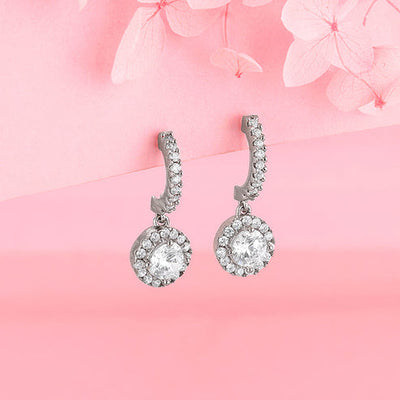 Silver Zircon Drizzle Drop Earrings