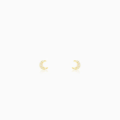 Anushka Sharma Golden Crescent Zircon Tiny Earrings