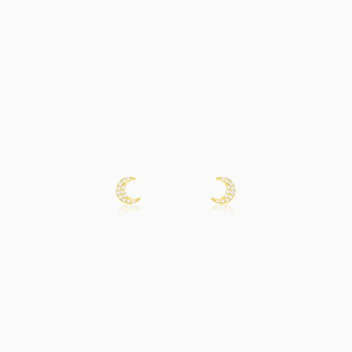 Anushka Sharma Golden Crescent Zircon Tiny Earrings