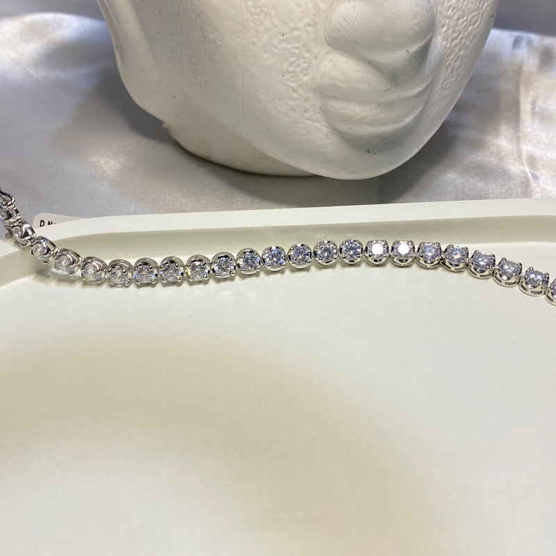 Silver Round Tennis Bracelet