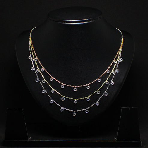 Multi-Tone Triple Layered Queens Necklace