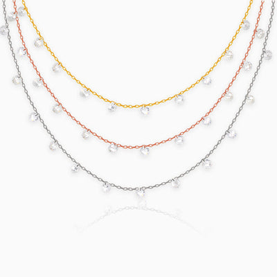 Multi-Tone Triple Layered Queens Necklace