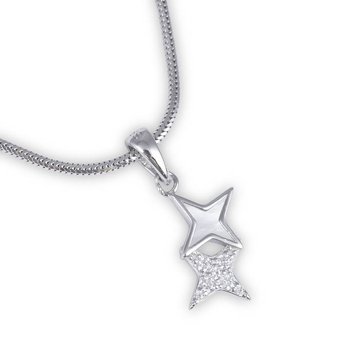 Starry Zircon Silver Pendant Set