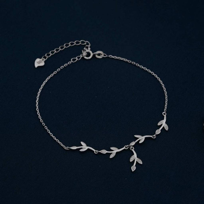 Silver Tree Branches Anklet