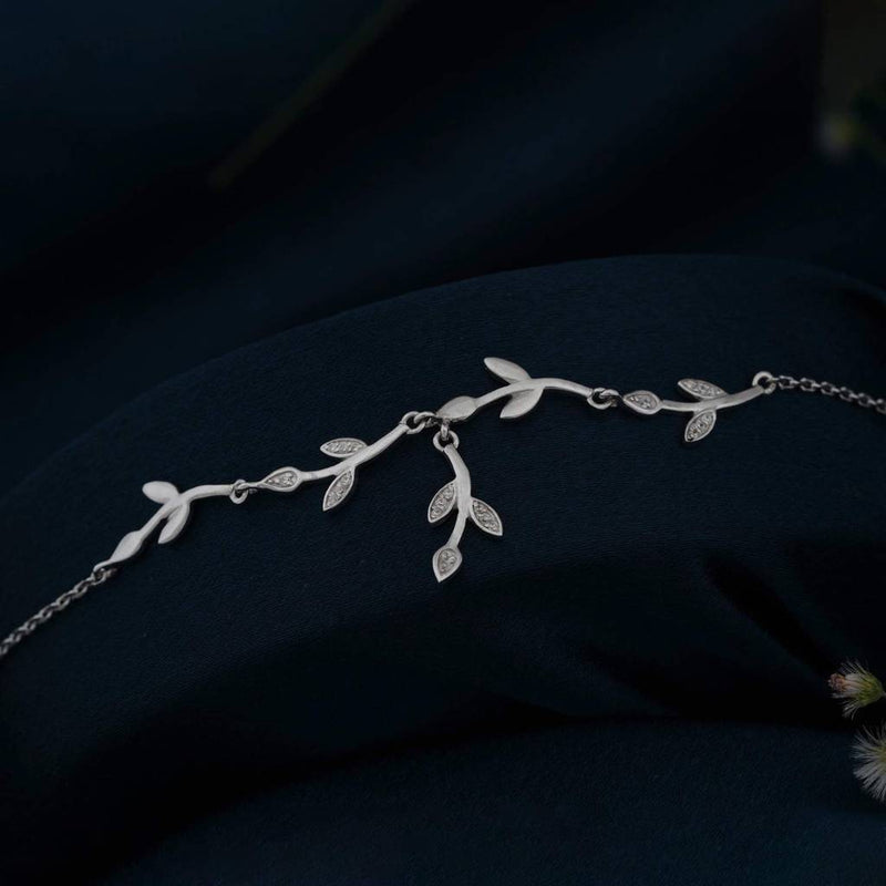 Silver Tree Branches Anklet