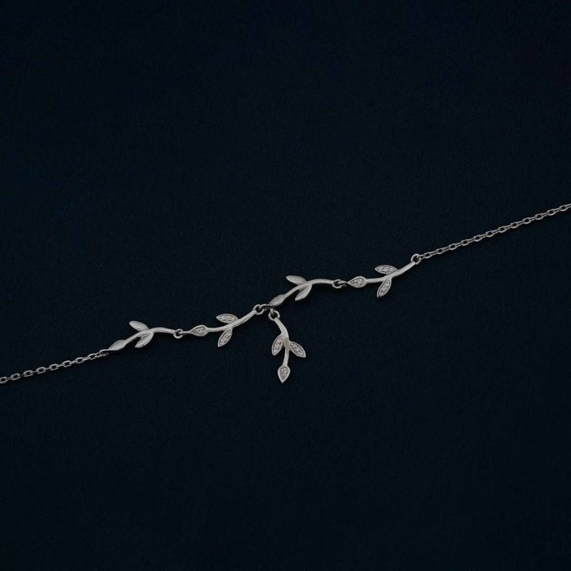 Silver Tree Branches Anklet