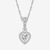 Silver Heart Necklace Set