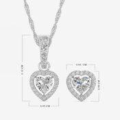 Silver Heart Necklace Set