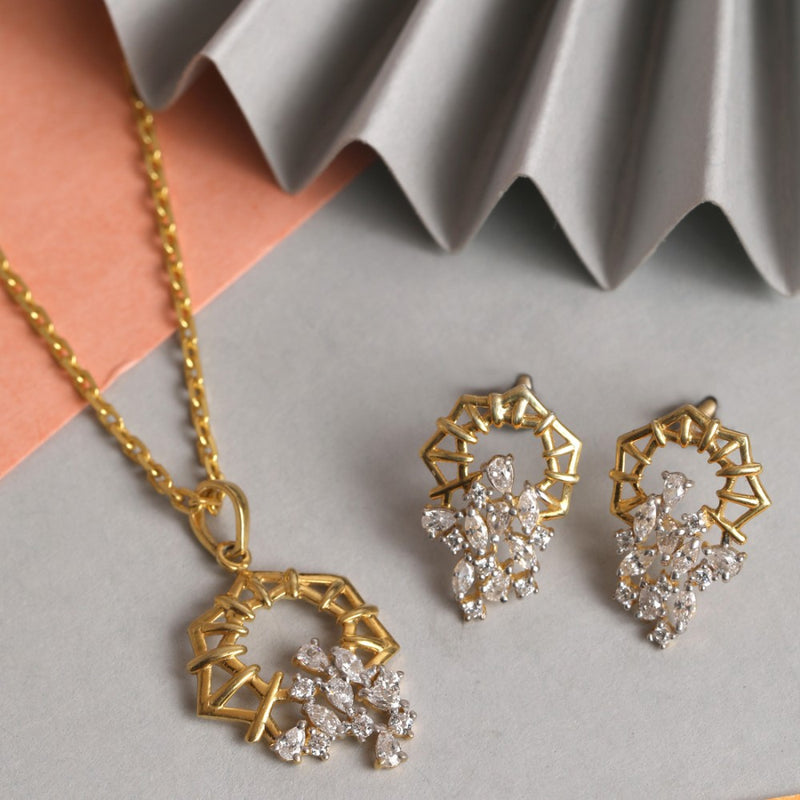 Sterling Silver Gold plated Gold Jewel Set