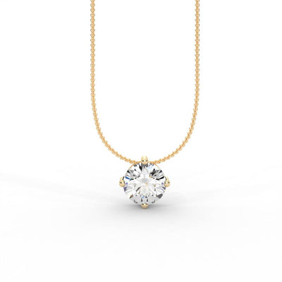 Round Moissanite Solitaire Pendant   1 Carat