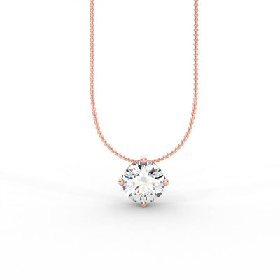 Round Moissanite Solitaire Pendant   1 Carat