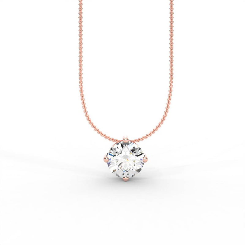 Round Moissanite Solitaire Pendant   1 Carat