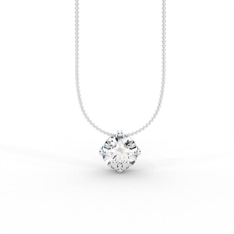 Round Moissanite Solitaire Pendant   1 Carat