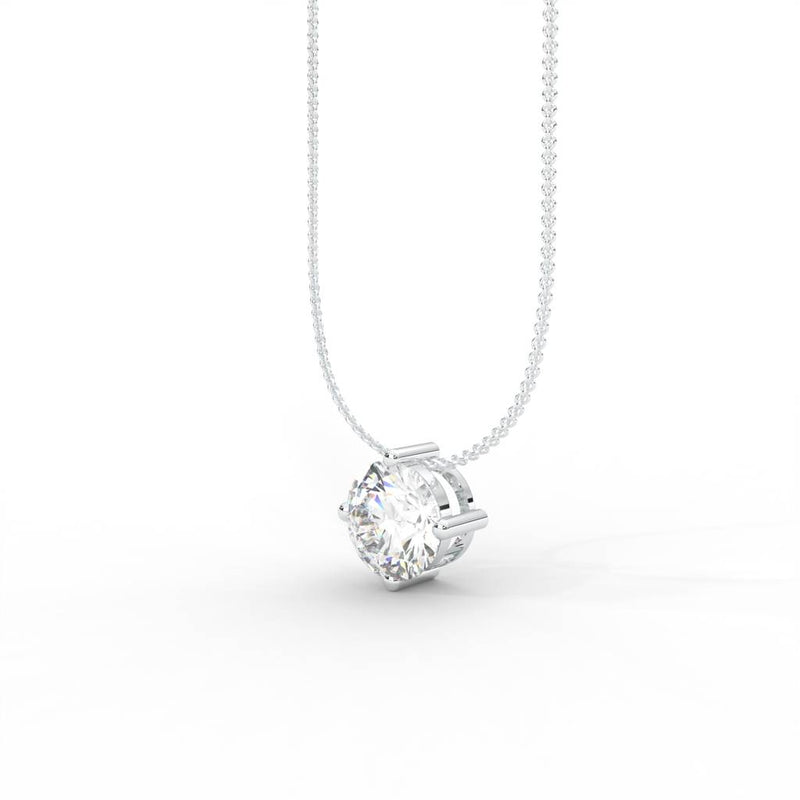 Round Moissanite Solitaire Pendant   1 Carat